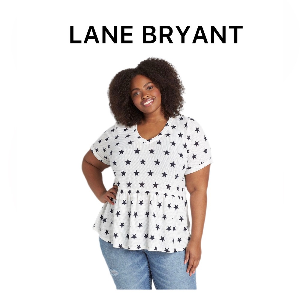 LANE BRYANT Star Waffle Knit Top 18/20